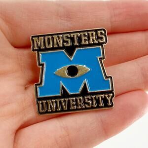 Monsters University M Logo Enamel Pin Pixar Inspired Mike Wazowski